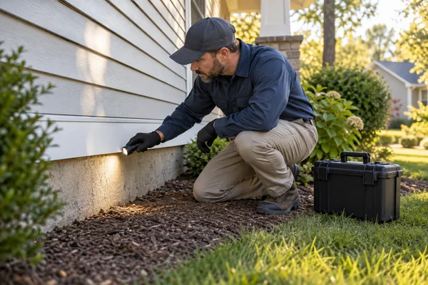 Illustrative pest control work scene